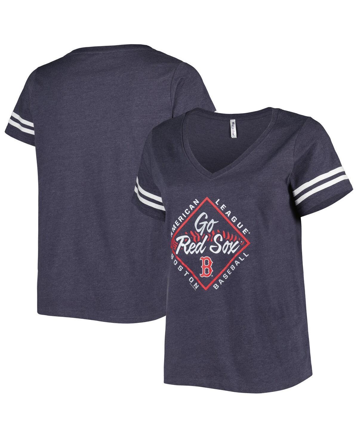 Womens Soft As A Grape Navy Boston Red Sox Plus Size V-Neck Jersey T-shirt Product Image