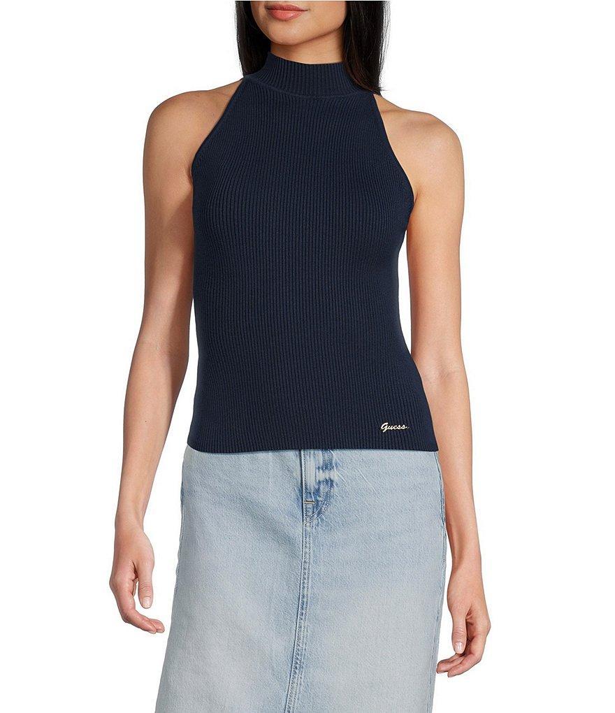 Guess Blaire Halter Neck Sleeveless Sweater Product Image