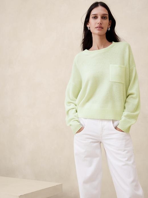 Caro Cropped Lightweight Cashmere Sweater Product Image