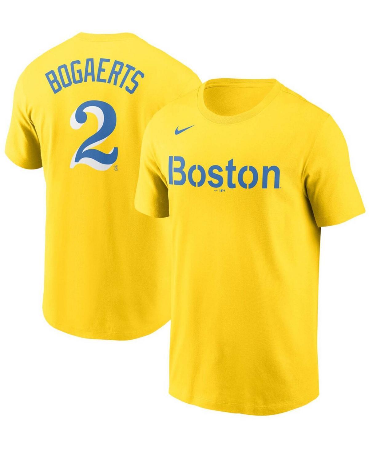 Mens Nike Xander Bogaerts Gold Boston Red Sox City Connect Name and Number T-shirt Product Image