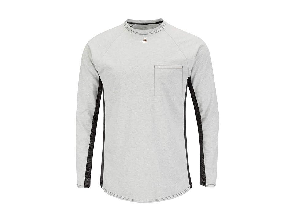 Bulwark FR Long Sleeve FR Base Layer with Concealed Chest Pocket (Grey) Men's Clothing Product Image