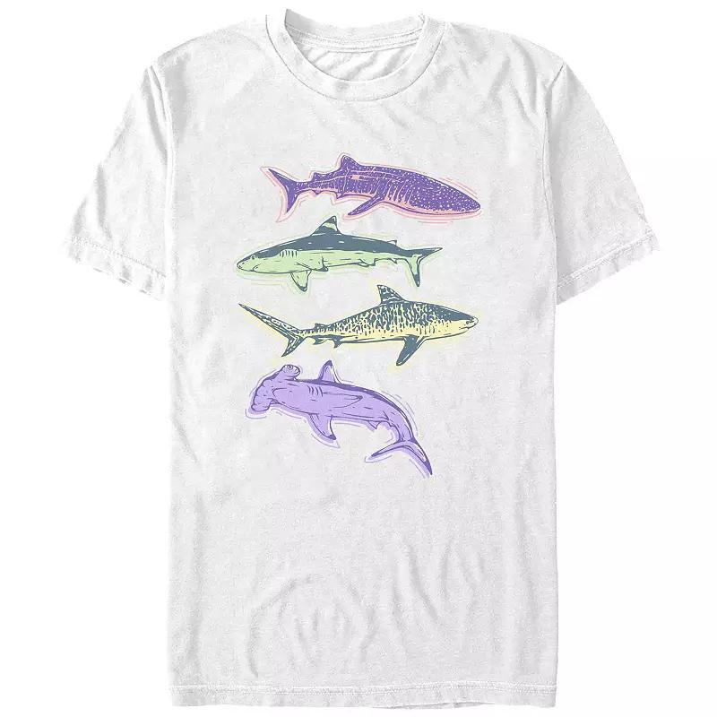 Mens Colorful Sharks Graphic Tee Product Image