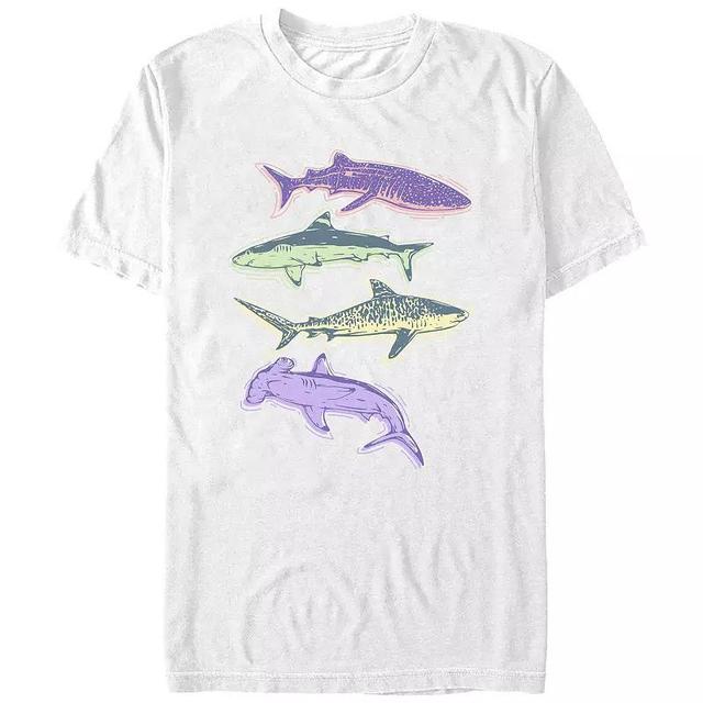 Mens Colorful Sharks Graphic Tee Product Image