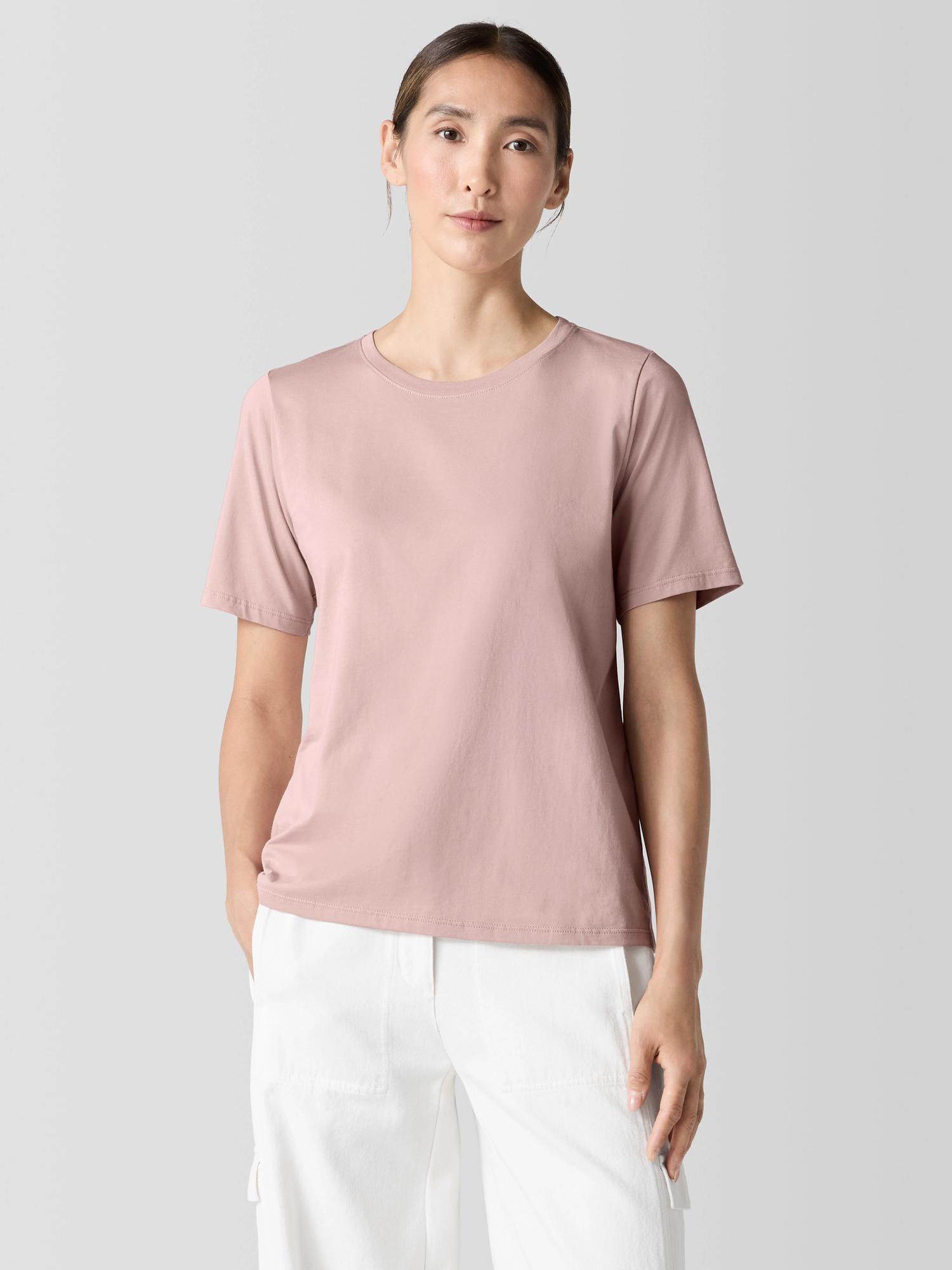 EILEEN FISHER Organic Pima Cotton Jersey Round Neck Teefemale product image