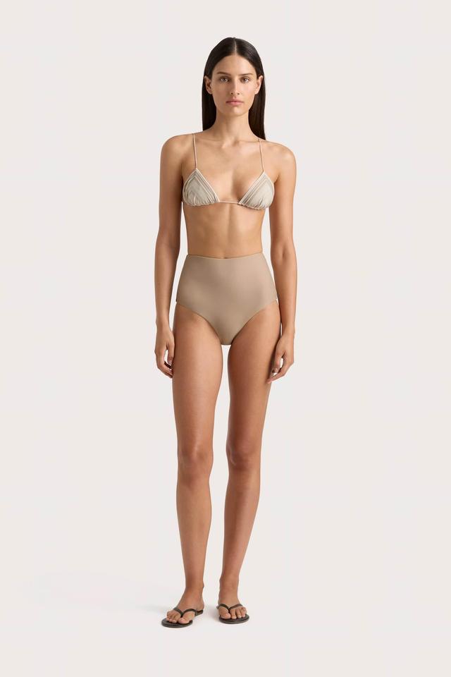 Jean Swim Top Futura Stripe Taupe Product Image