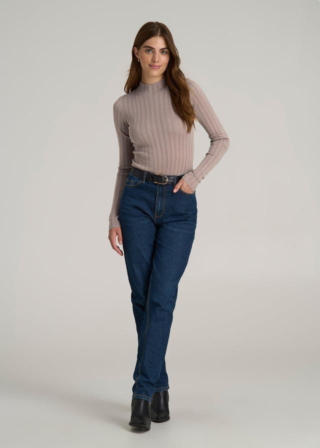 Mock Neck Sweater Bodysuit for Tall Women in Truly Taupe Female Product Image