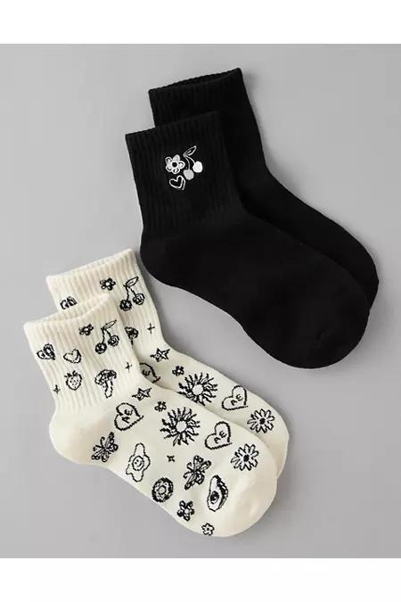 AE Doodle Boyfriend Socks 2-Pack Women's Product Image