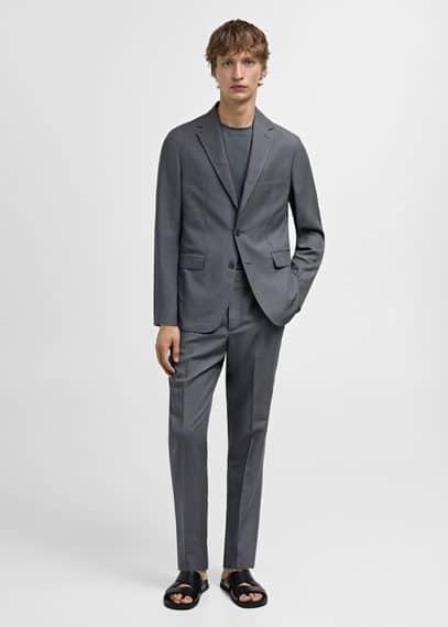 MANGO MAN - Slim fit linen blend suit jacket petrol blueMen Product Image