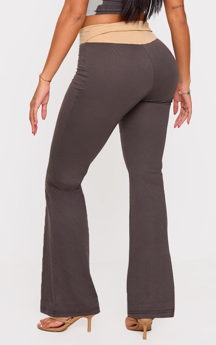 Shape Charcoal Fold Over Contrast Pants Product Image