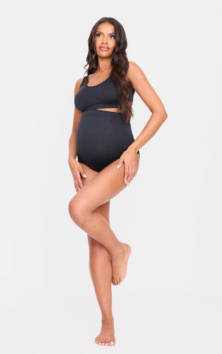  Maternity Black Seamless Scoop Neck Bralette Product Image