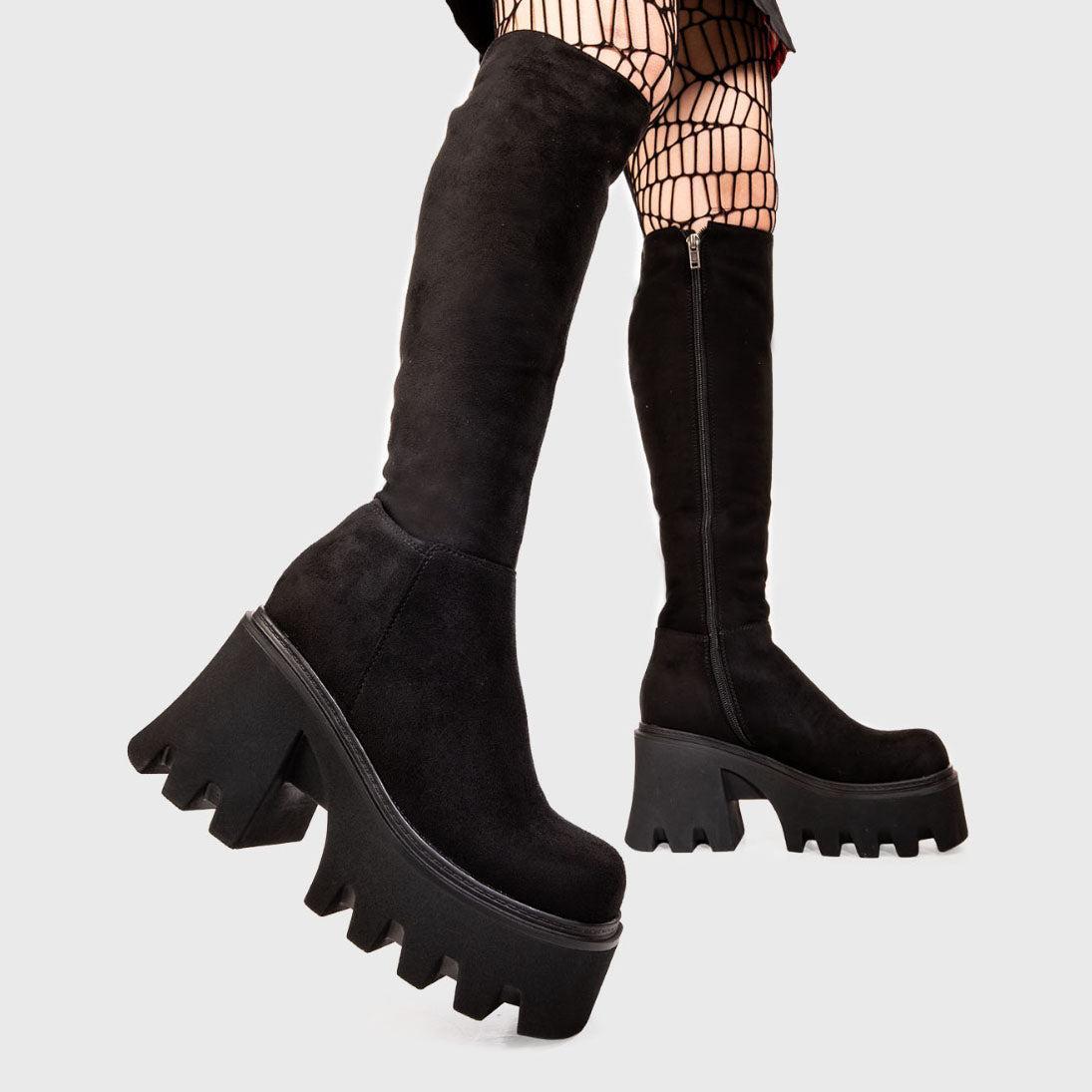 Ready Chunky Platform Knee High Boots Product Image