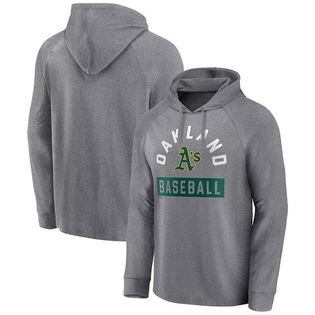 Mens Fanatics Branded Gray Oakland Athletics No Time Off Raglan Pullover Hoodie Product Image