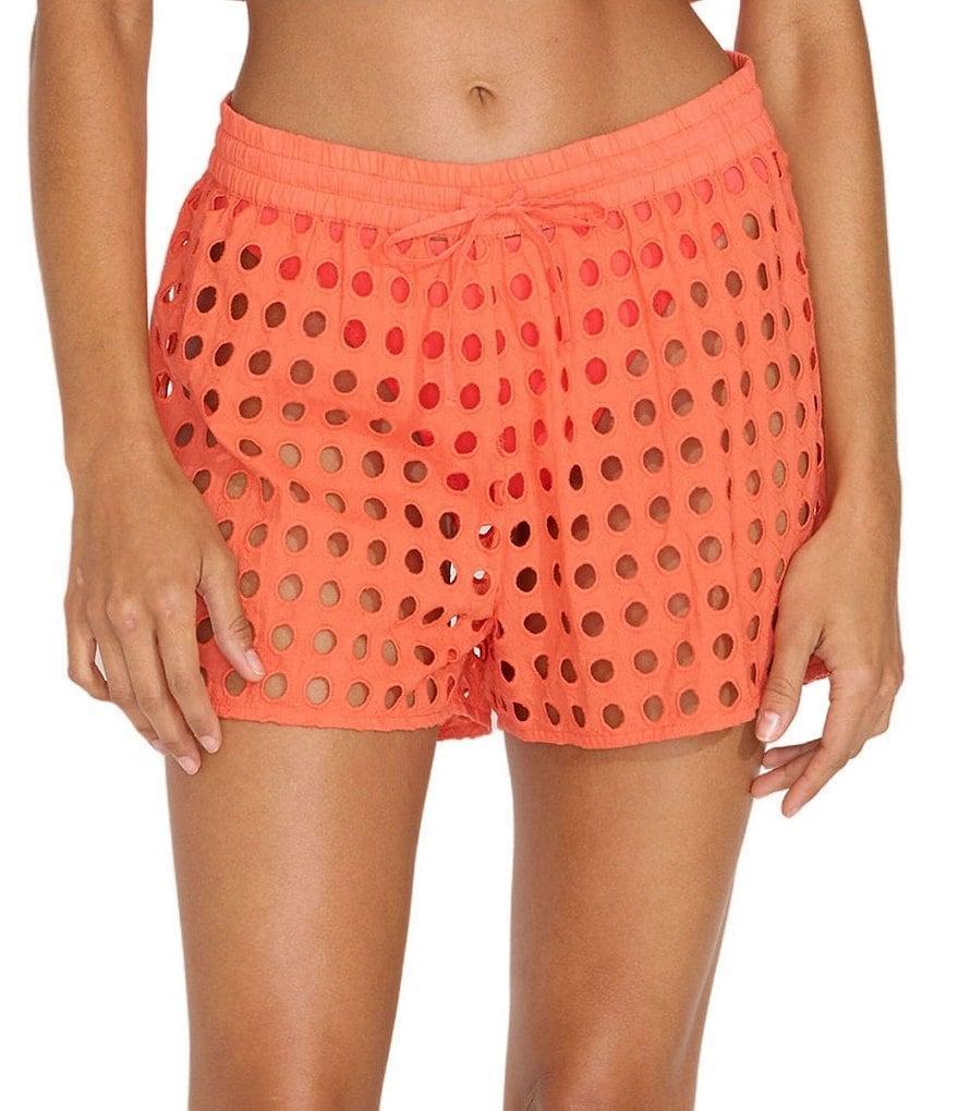 SOLID & STRIPED Charlie Eyelet Swim Cover Up Shorts Product Image