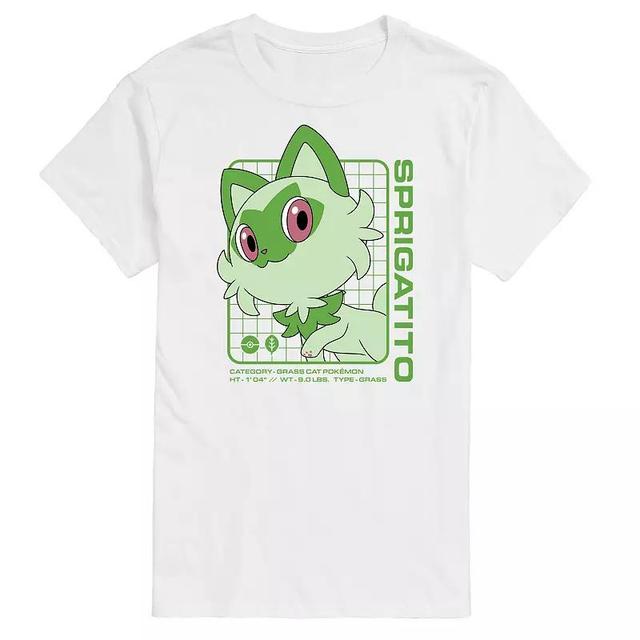 Mens Pokemon Sprigatito Stats Graphic Tee Product Image