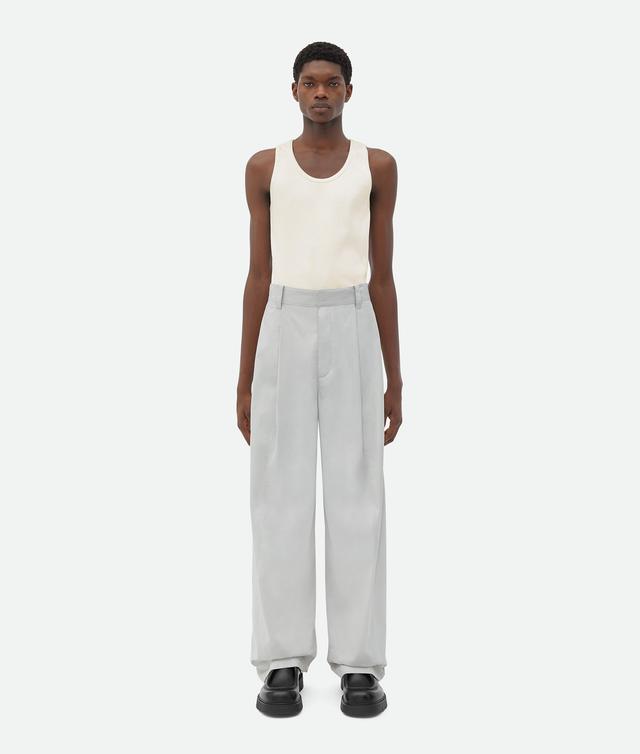 Men's Cotton Silk Trousers in Cloud Product Image