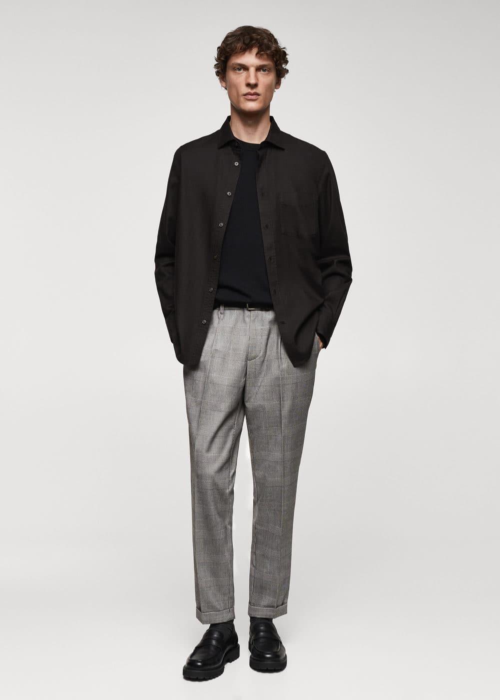 MANGO MAN - Check pleated pants greyMen Product Image