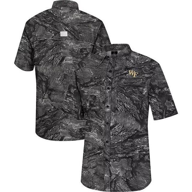 Mens Colosseum Charcoal Vanderbilt Commodores Realtree Aspect Charter Full-Button Fishing Shirt Product Image