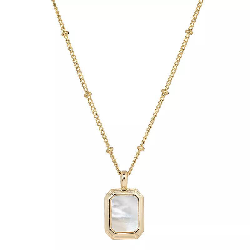 City Luxe Gold Tone Mother of Pearl Pendant Necklace, Womens Gold Tone Mop Product Image