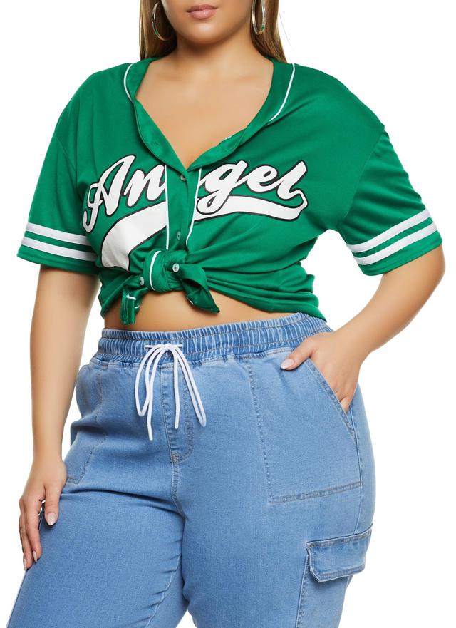 Womens Plus Size Angel Baseball Shirt Product Image