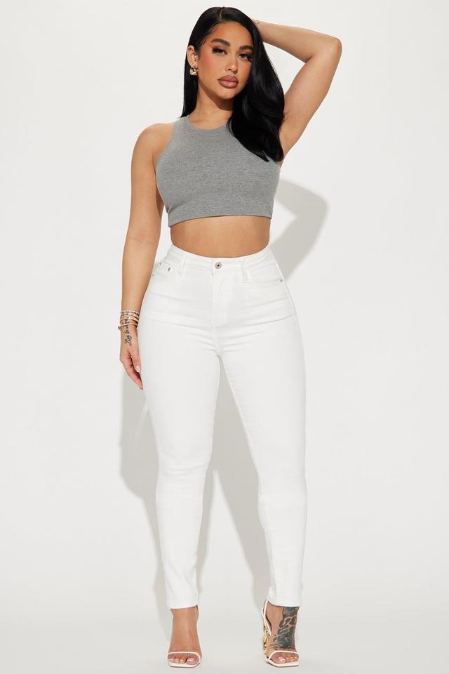 To The Point Stretch Skinny Jeans - White Product Image