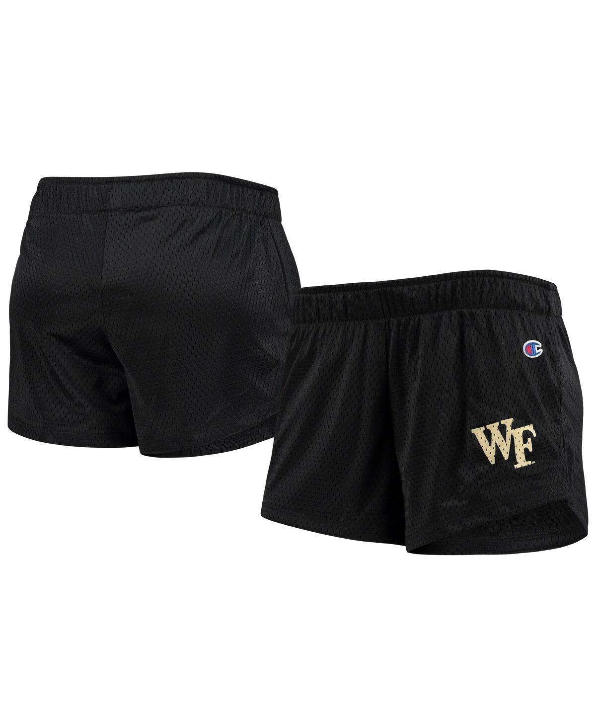 Womens Champion Black Wake Forest Demon Deacons Logo Mesh Shorts Product Image