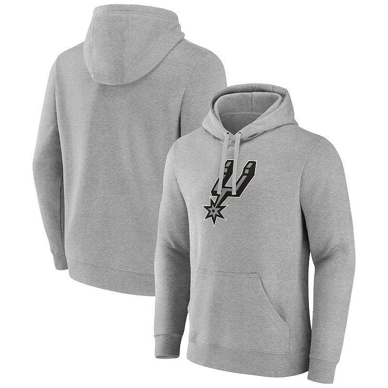 Mens Fanatics Branded Heather Gray Toronto Raptors Primary Logo Pullover Hoodie Product Image