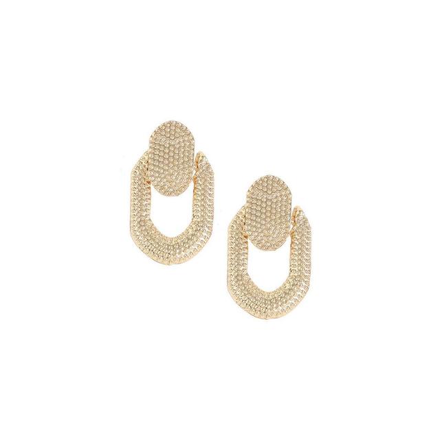 Sohi Womens White Dented Drop Earrings Product Image