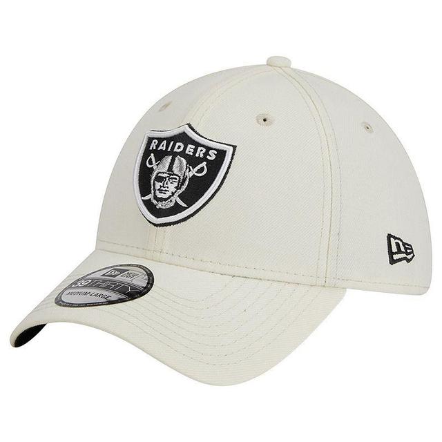 Mens New Era Cream Las Vegas Raiders Classic 39THIRTY Flex Hat Product Image