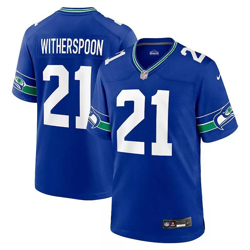 Mens Nike Devon Witherspoon Royal Seattle Seahawks Throwback Player Game Jersey Product Image