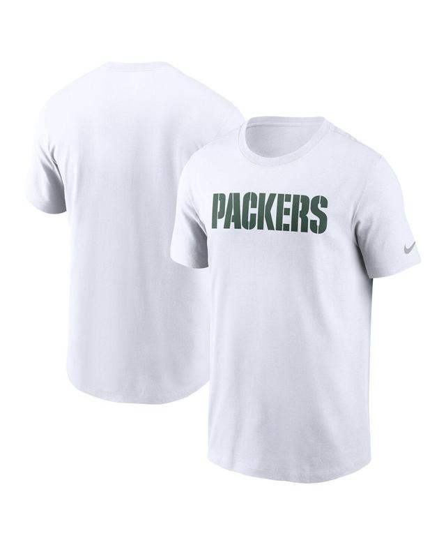 Nike Mens White Green Bay Packers Primetime Wordmark Essential T-Shirt Product Image