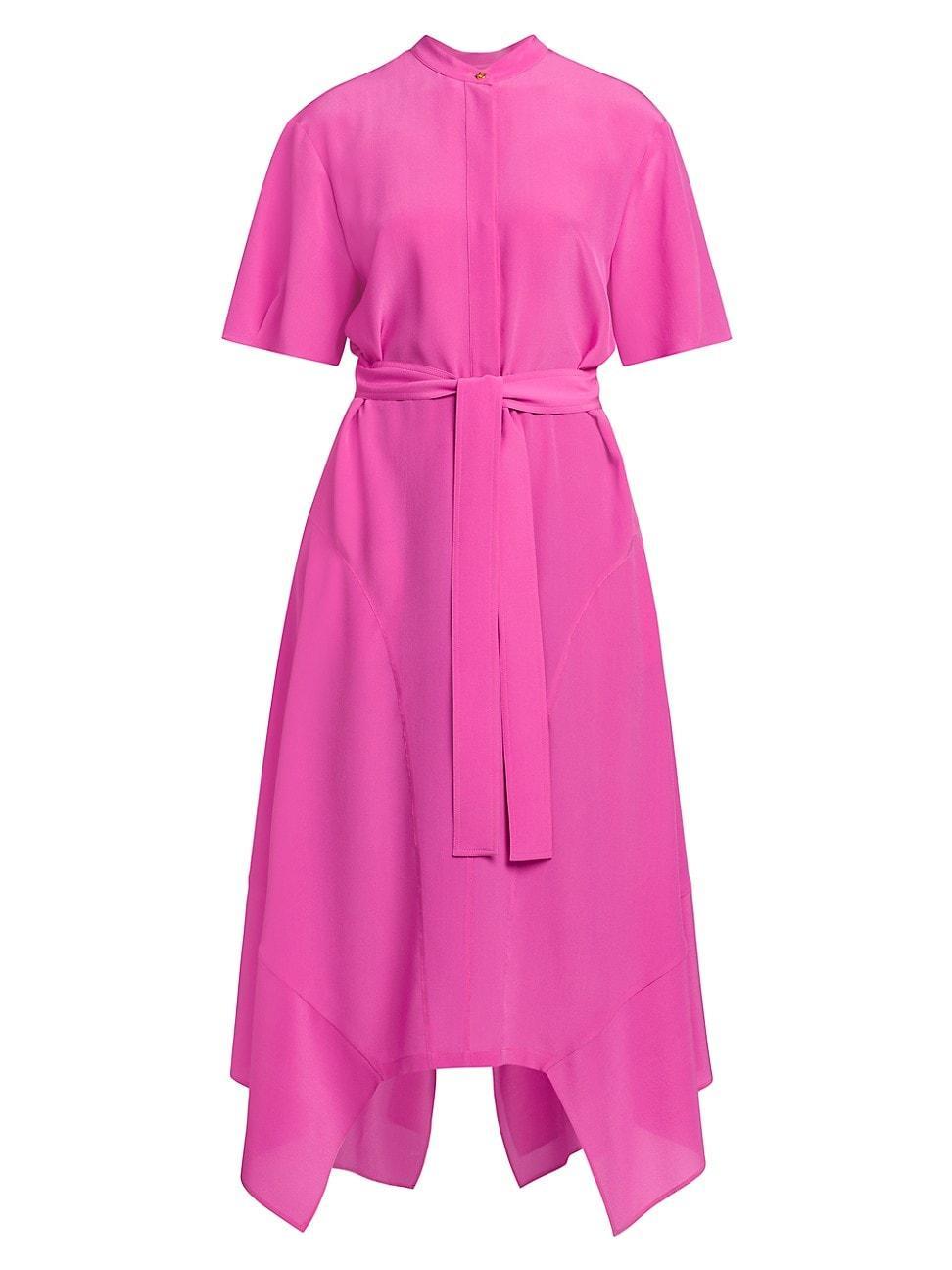 Womens Belted Silk Shirtdress Product Image