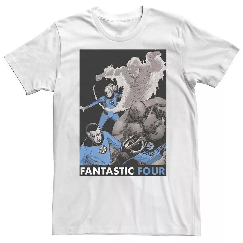 Big & Tall Marvel Fantastic Four Group Shot Fight Mode Poster Tee, Mens Product Image