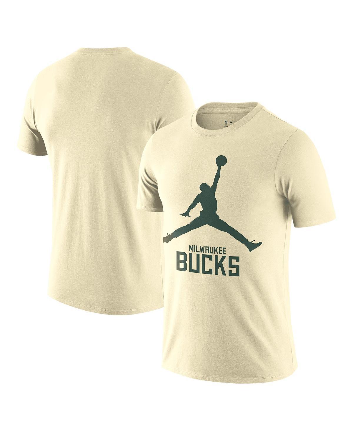 Nike Mens Cream Milwaukee Bucks Essential Jumpman T-Shirt Product Image