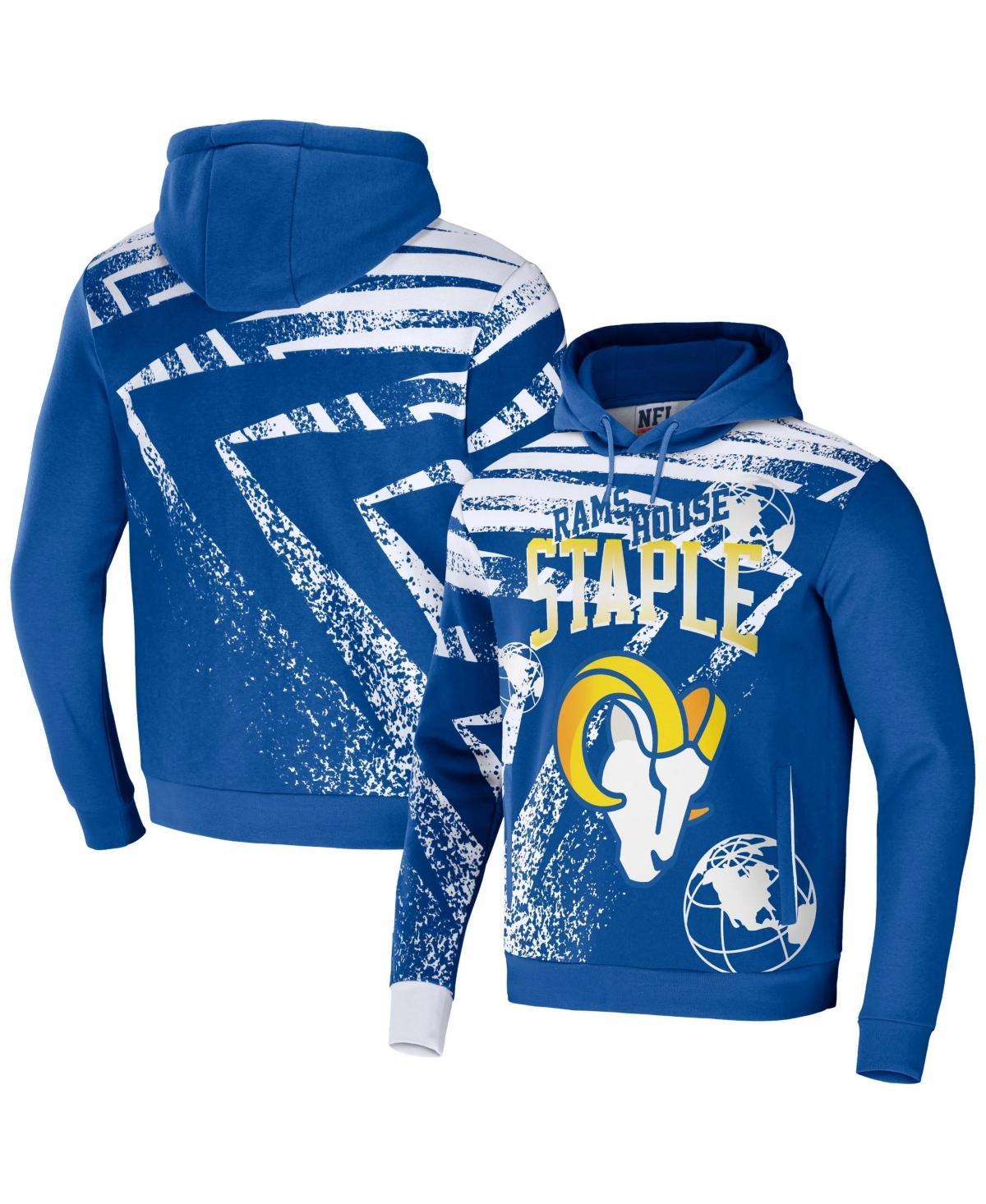 Mens Nfl X Staple Royal Los Angeles Rams Team Slogan All Over Print Pullover Hoodie Product Image