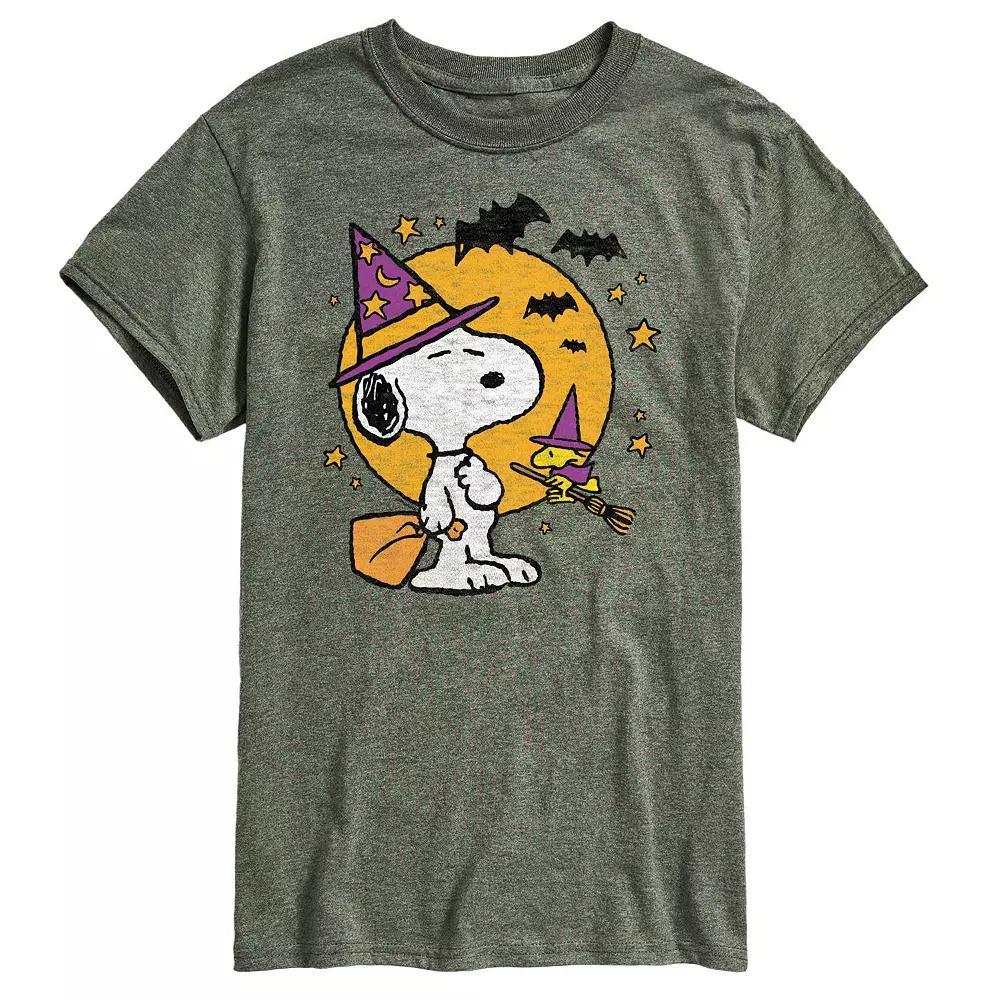 Men's Peanuts Snoopy & Woodstock Witchcraft Graphic Tee, Size: XXL, Green Product Image