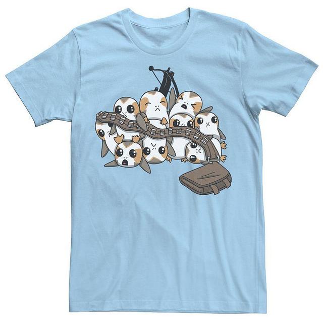 Mens Star Wars Porgs Playing With Chewbacca Things Portrait Tee Product Image