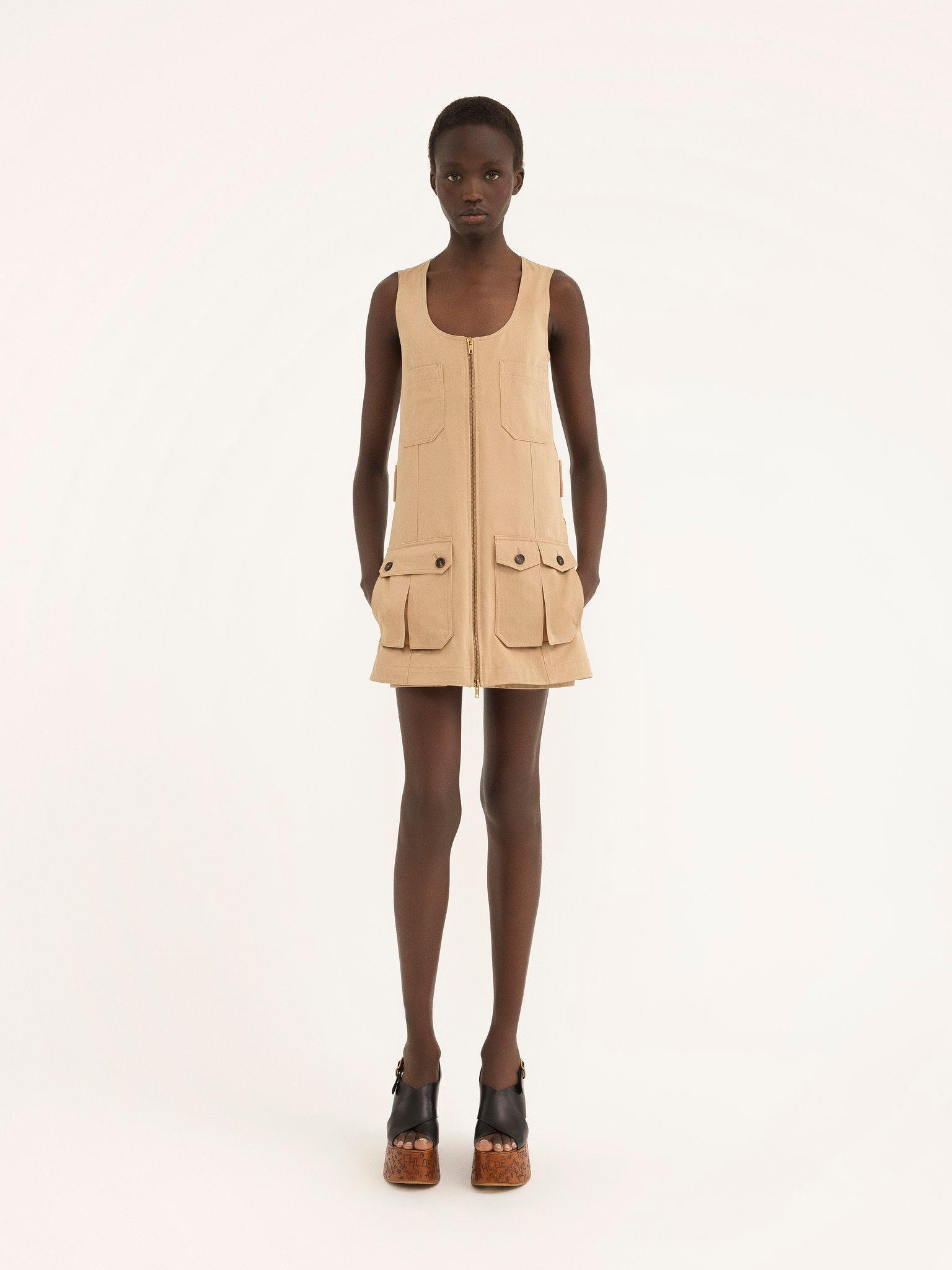 Saharienne dress in cotton gabardine Product Image