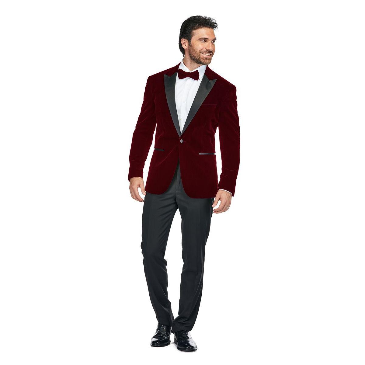 Gino Vitale Mens 2-Piece Velvet Birdseye Lapel Slim-Fit Tuxedo Product Image