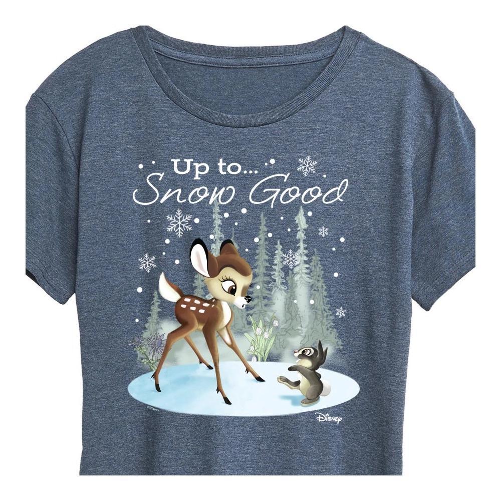 Women's Disney Christmas - Up To Snow Good Short Sleeve Graphic T-Shirt - Heather Blue - Large Product Image