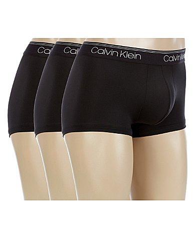 Calvin Klein Microfiber Stretch Wicking Low Rise Trunks, Pack of 3 Product Image