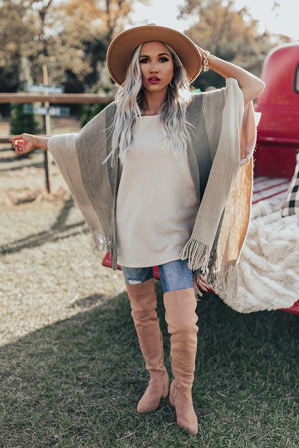 Snowy Dawn Poncho In Beige Product Image