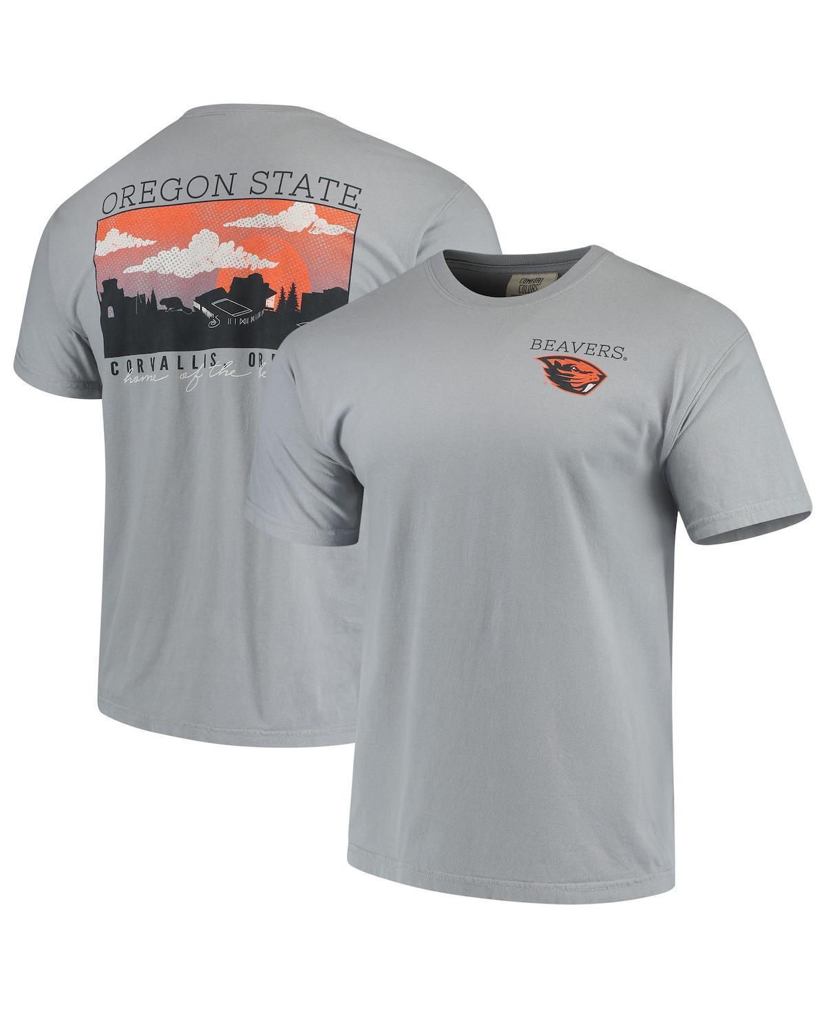 Mens Gray Oregon State Beavers Team Comfort Colors Campus Scenery T-Shirt Product Image