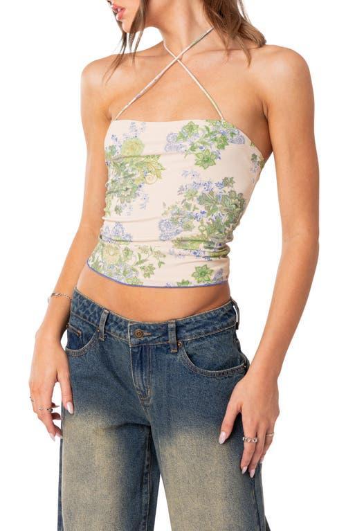 EDIKTED Garden Party Floral Print Mesh Top Product Image