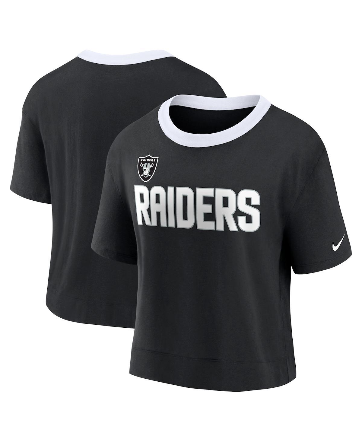 Womens Nike Black Las Vegas Raiders High Hip Fashion Cropped Top Product Image