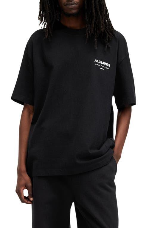 ALLSAINTS Underground Oversize Graphic T-shirt In Jet Black Product Image