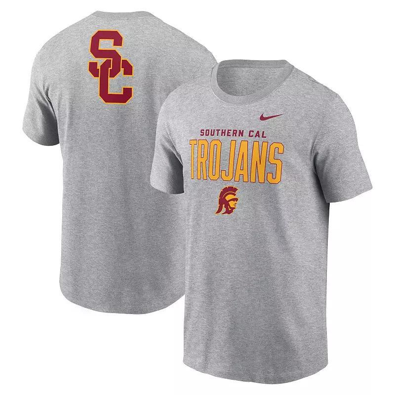 Mens Nike Heather Gray USC Trojans Campus 2-Hit Primary Mascot T-Shirt Product Image