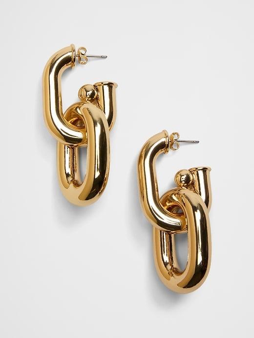 Chunky Drop Chain Link Earrings Product Image