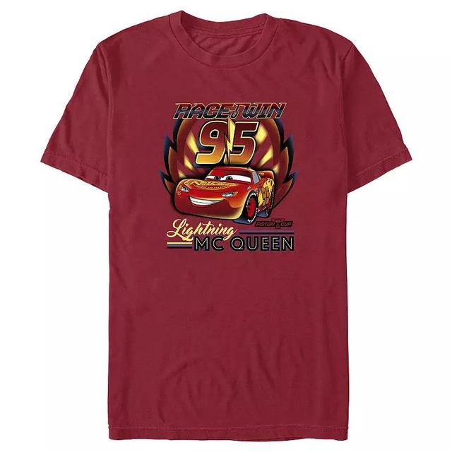 Disney / Pixars Cars Lightning McQueen Race To Win Mens Graphic Tee Red Product Image