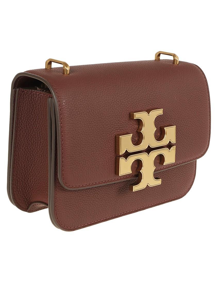 TORY BURCH Eleanor Pebbled Small Shoulder Bag In Brown Product Image