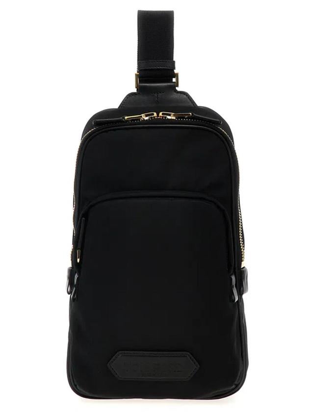 Logo Nylon Shoulder Strap Crossbody Bags Black Product Image